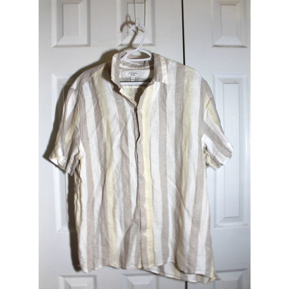 Banana Republic Mens Relaxed Fit SS Linen Blend Resort Shirt sz L